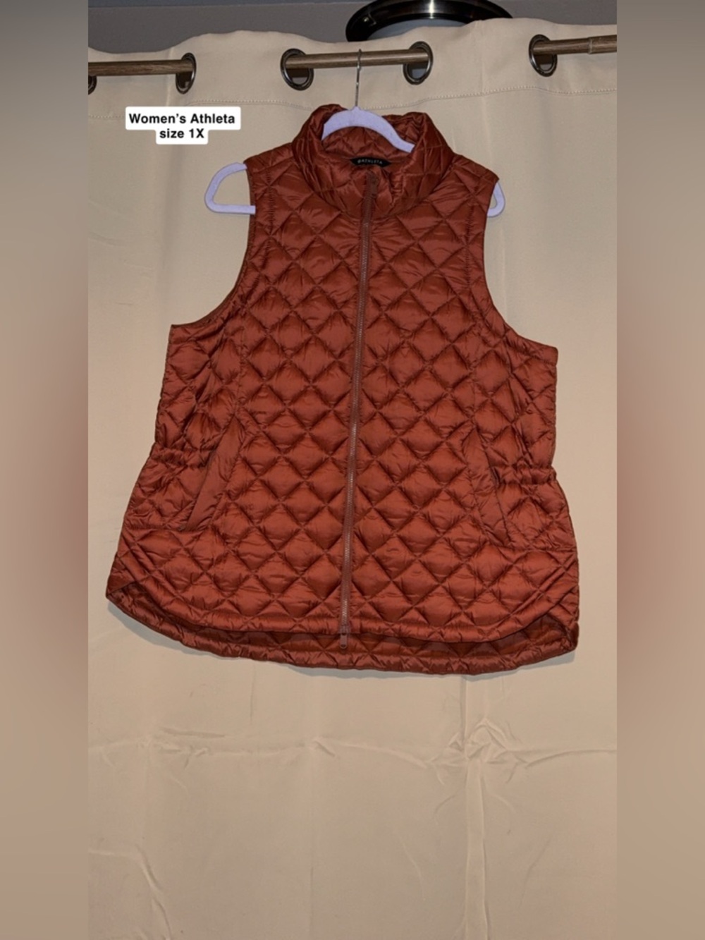Athleta Quilted Puffer Vest - Rust
